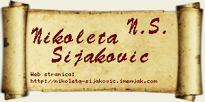 Nikoleta Šijaković vizit kartica